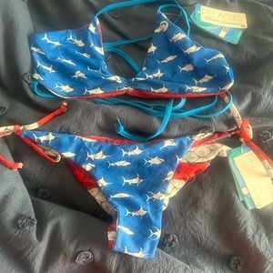 Reversible American Flag Pelagic Bikini